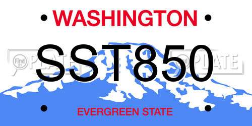 SST850 Washington License Plate