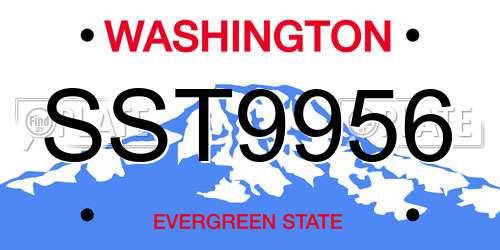 SST9956 Washington License Plate