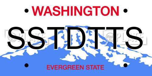 SSTDTTS Washington License Plate