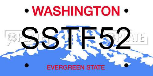 SSTF52 Washington License Plate