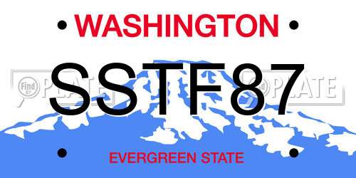SSTF87 Washington License Plate