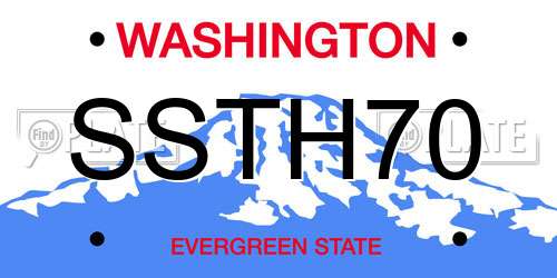 SSTH70 Washington License Plate