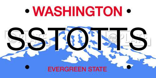 SSTOTTS Washington License Plate