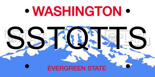 SSTQTTS Washington License Plate