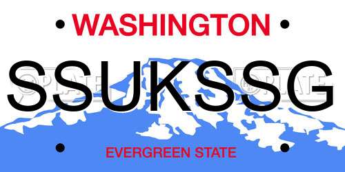 SSUKSSG Washington License Plate