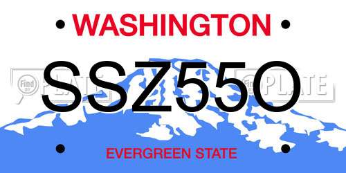 SSZ55O Washington License Plate