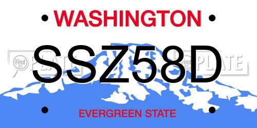 SSZ58D Washington License Plate