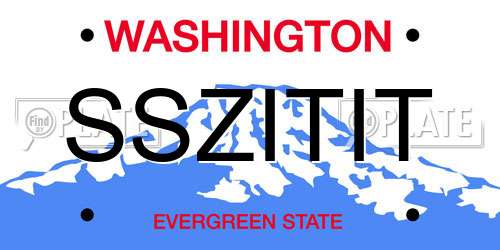 SSZITIT Washington License Plate