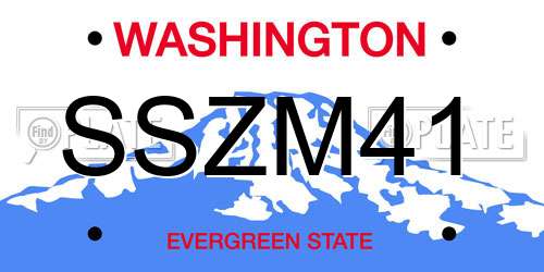 SSZM41 Washington License Plate