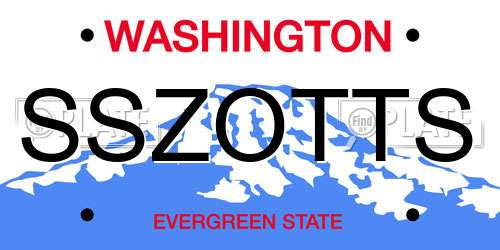 SSZOTTS Washington License Plate