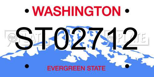 ST02712 Washington License Plate