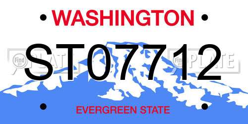 ST07712 Washington License Plate