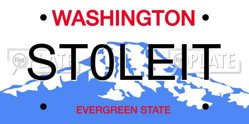 ST0LEIT Washington License Plate
