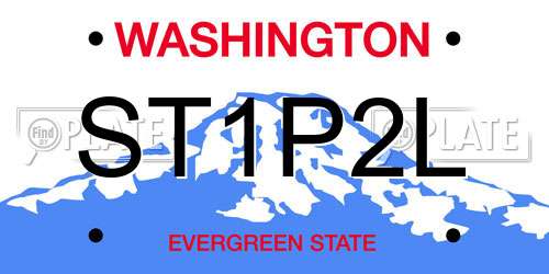 ST1P2L Washington License Plate