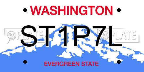 ST1P7L Washington License Plate