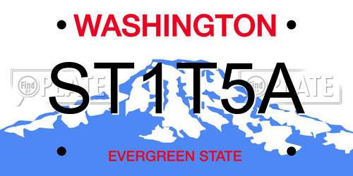 ST1T5A Washington License Plate