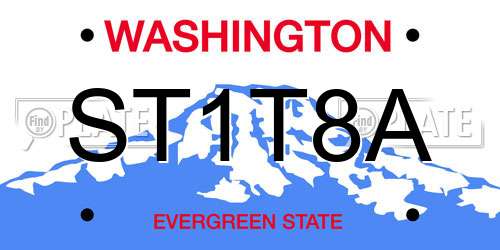 ST1T8A Washington License Plate