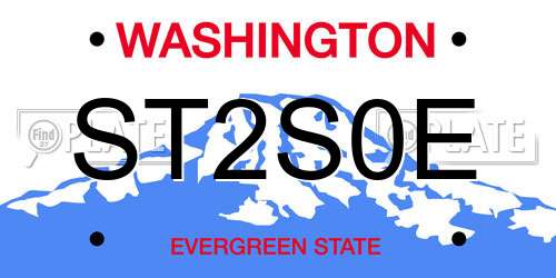 ST2S0E Washington License Plate