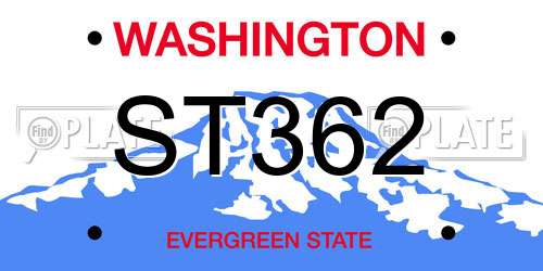 ST362 Washington License Plate