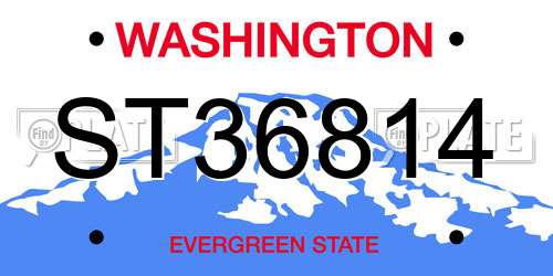 ST36814 Washington License Plate
