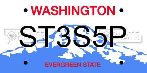 ST3S5P Washington License Plate
