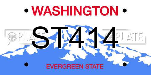 ST414 Washington License Plate