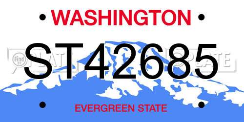 ST42685 Washington License Plate