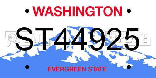 ST44925 Washington License Plate