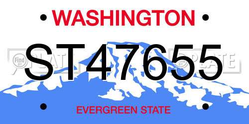 ST47655 Washington License Plate