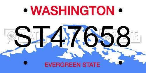 ST47658 Washington License Plate