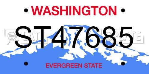 ST47685 Washington License Plate