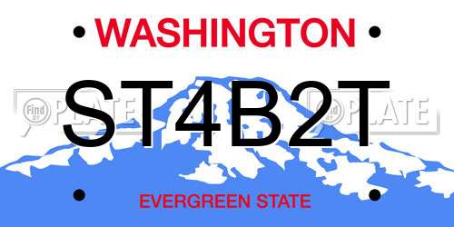 ST4B2T Washington License Plate