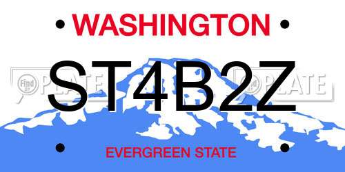 ST4B2Z Washington License Plate