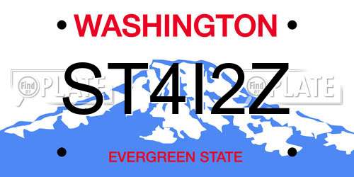 ST4I2Z Washington License Plate