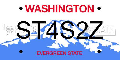 ST4S2Z Washington License Plate