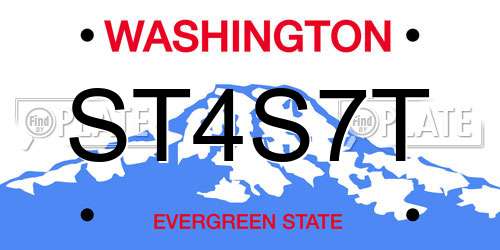 ST4S7T Washington License Plate