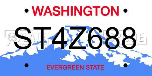 ST4Z688 Washington License Plate