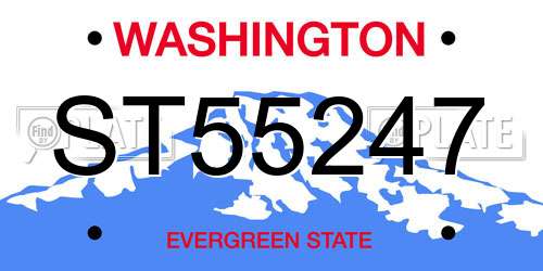 ST55247 Washington License Plate