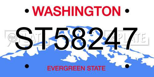 ST58247 Washington License Plate