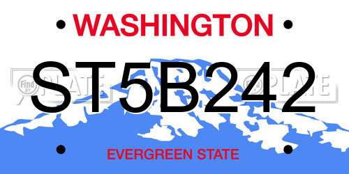 ST5B242 Washington License Plate