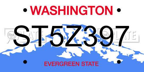 ST5Z397 Washington License Plate