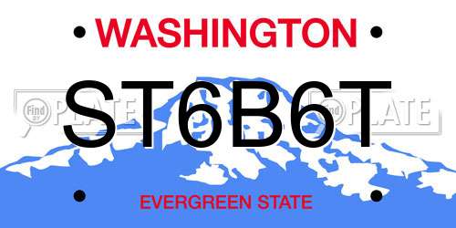 ST6B6T Washington License Plate