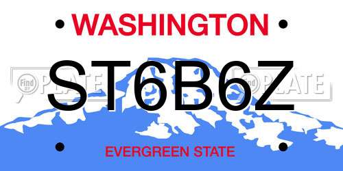 ST6B6Z Washington License Plate