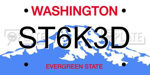 ST6K3D Washington License Plate