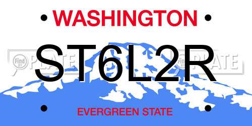 ST6L2R Washington License Plate