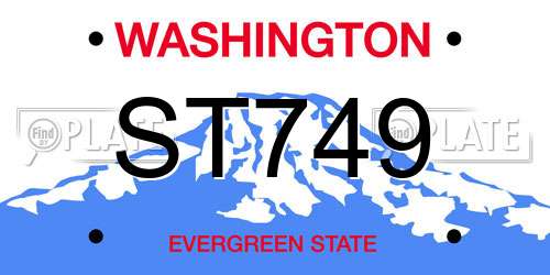 ST749 Washington License Plate
