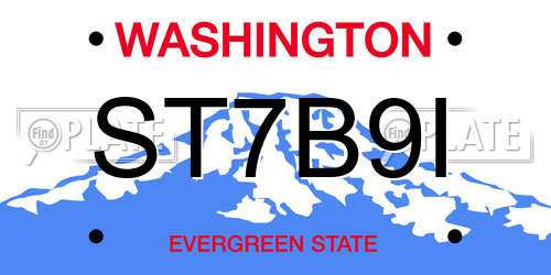 ST7B9I Washington License Plate