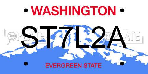 ST7L2A Washington License Plate