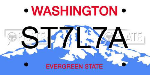 ST7L7A Washington License Plate