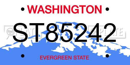 ST85242 Washington License Plate